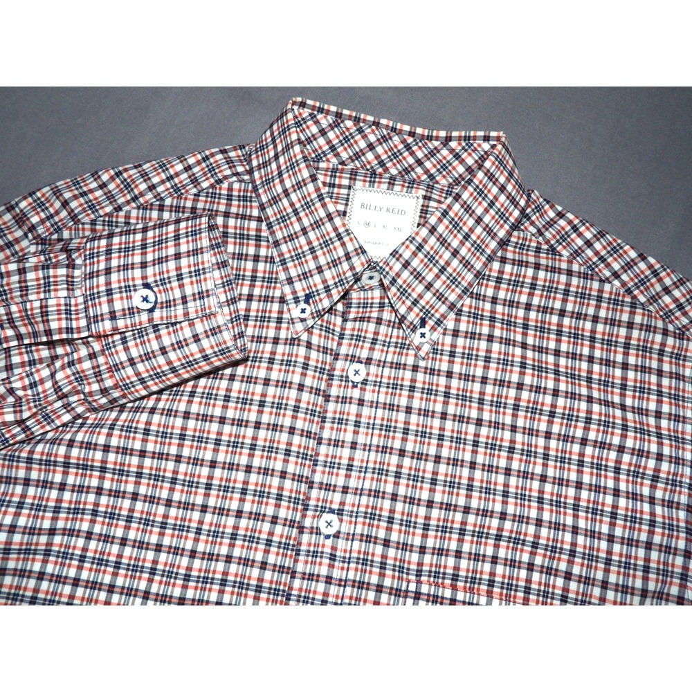 BILLY REID Standard Cut Long Sleeved Plaid Casual Button‎ Up Shirt Men's Medium